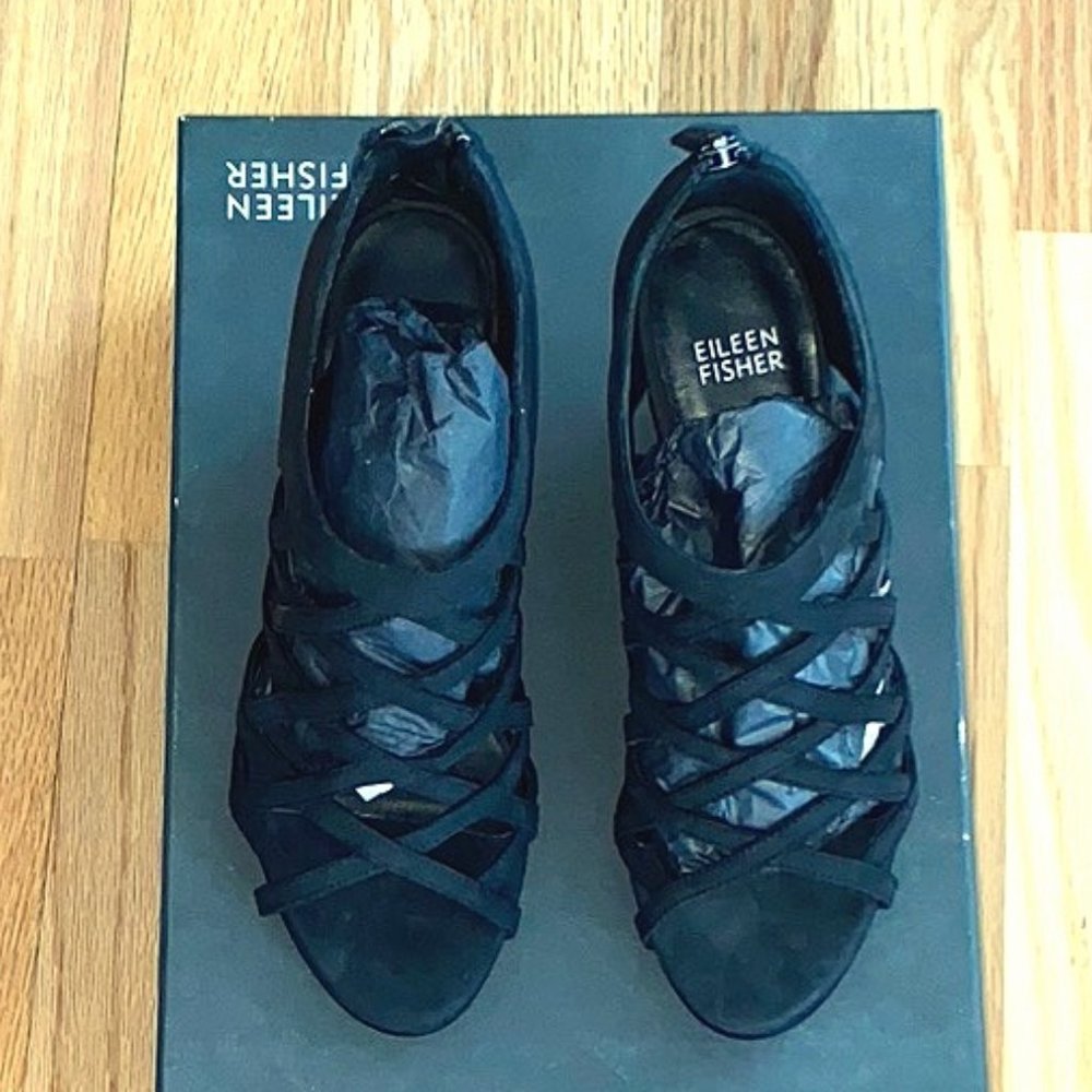 Eileen Fisher Cage Lattice Wedge Sandal - 7.5 NIB